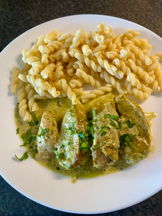 Låda 1 – Kycklingfilé med nässelpestosås och pasta